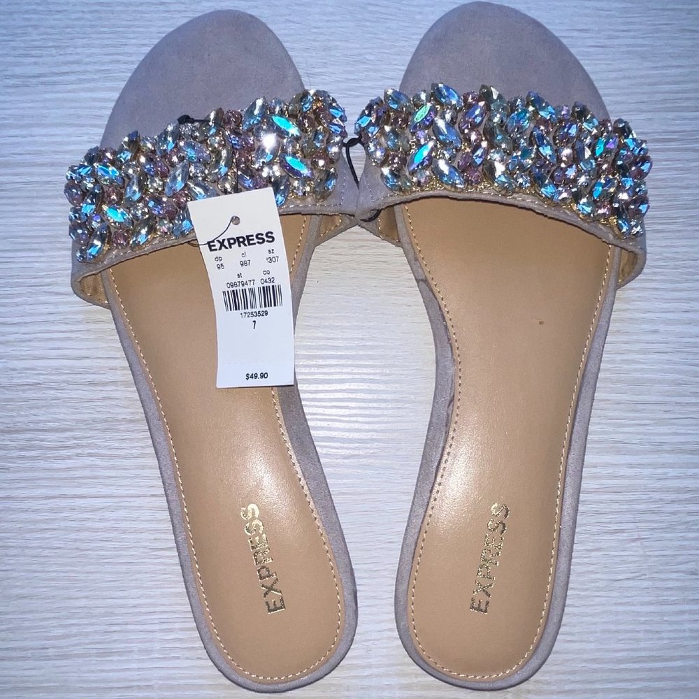 Express Jeweled Slide Sandals